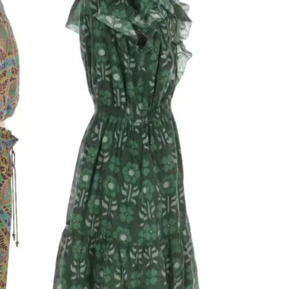 NWT Trovata Birds of Paradis Marcella Cotton Mini Dress in Clover Patch Sz Med - Picture 2 of 4